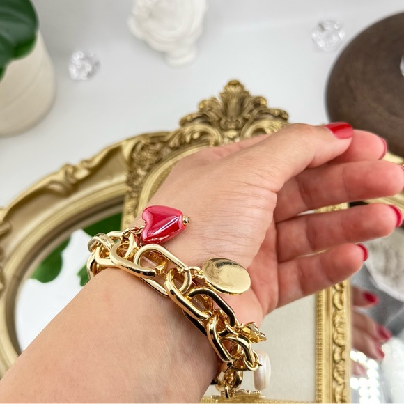Anthro Gold Chunky Charm Bracelet – Adjustable Size - Picture 5 of 9